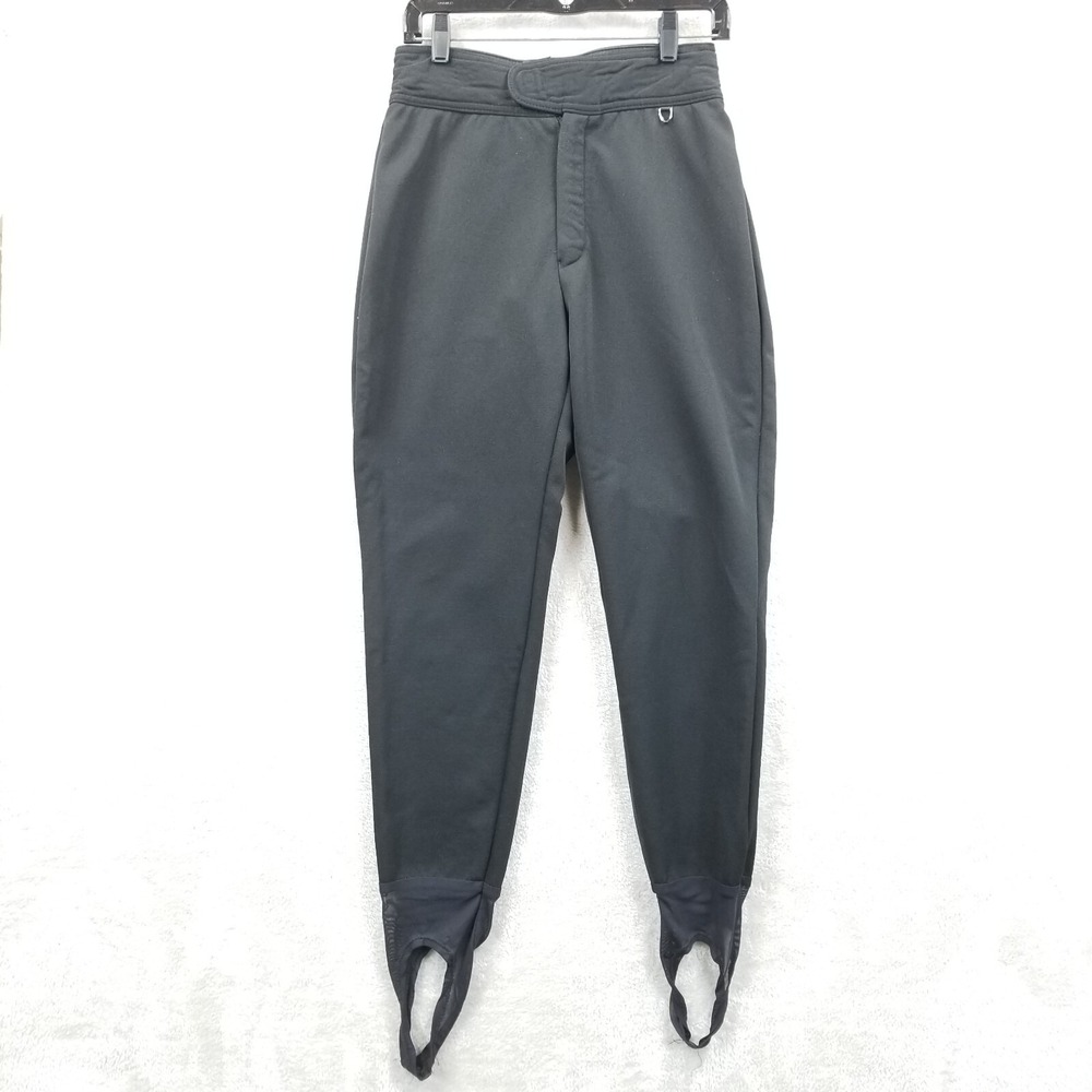 Vintage Schoeller Ski Pants Women's Size 10 Black Wool Blend Stirrup US Made‎